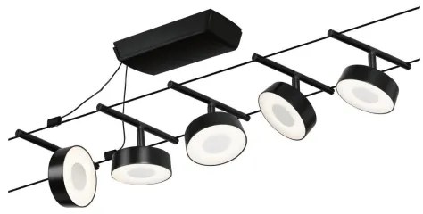 Paulmann 94479 - Set 5x LED/5W, sistem complet cu cablu CIRCLE, 230V, negru