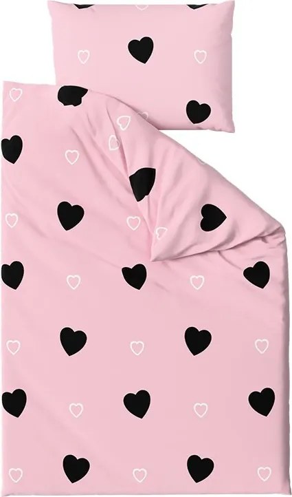 Lenjerie de pat policoton CORAZON POLY roz Dimensiune lenjerie de pat: 70 x 90 cm | 140 x 200 cm