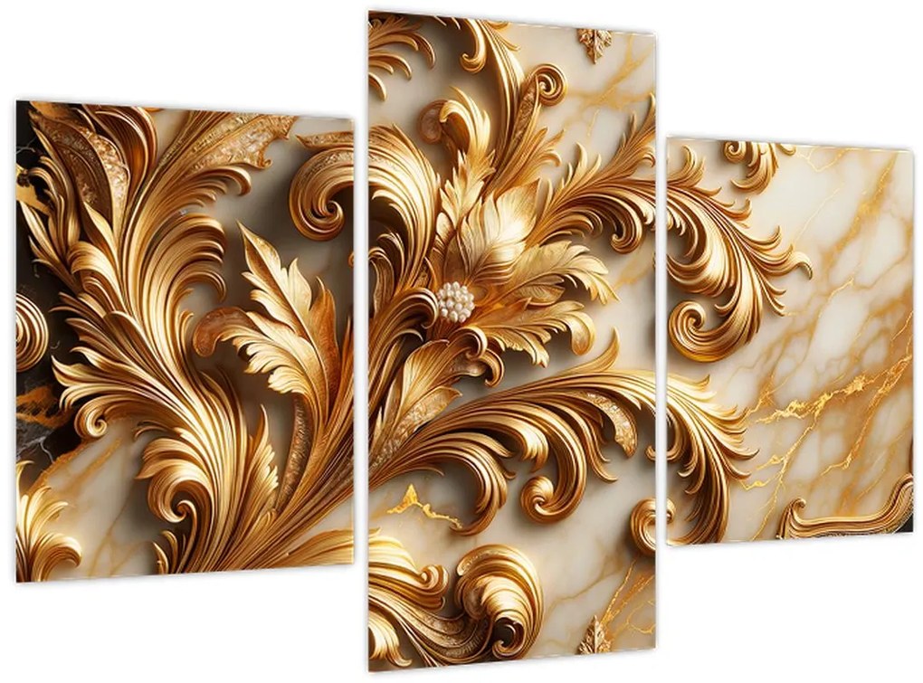 Tablou - Marmură cu auriu (90x60 cm)