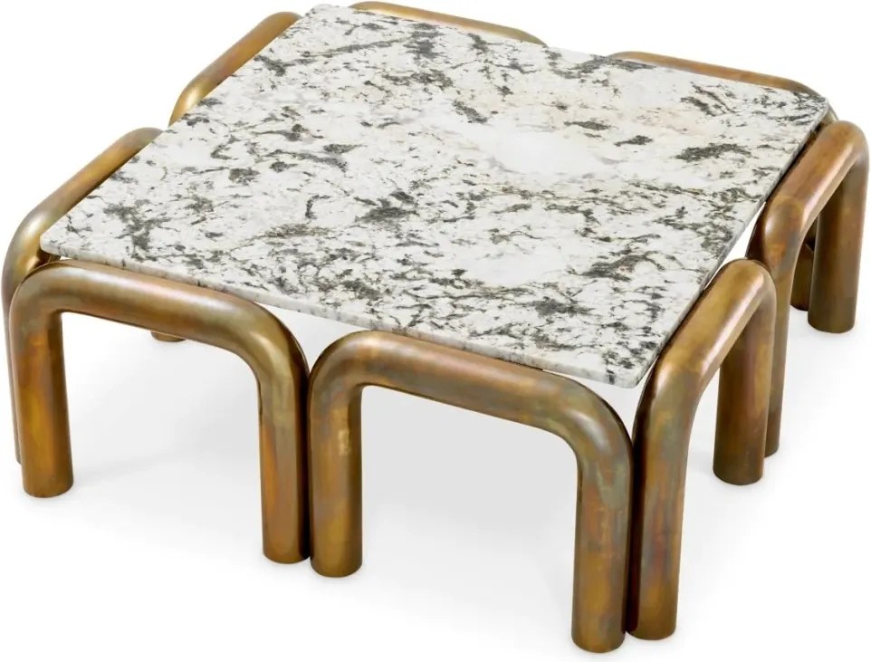 Masuta Cafea LUX cu Blat din Marmura, Sunwood