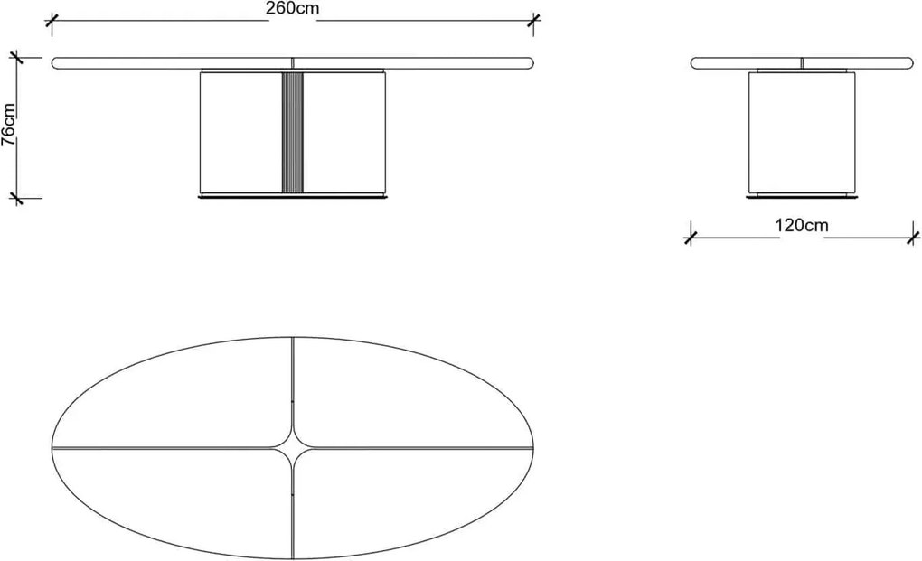 Masă lemn masiv Dining Marquesa, 260 × 76 × 120 cm