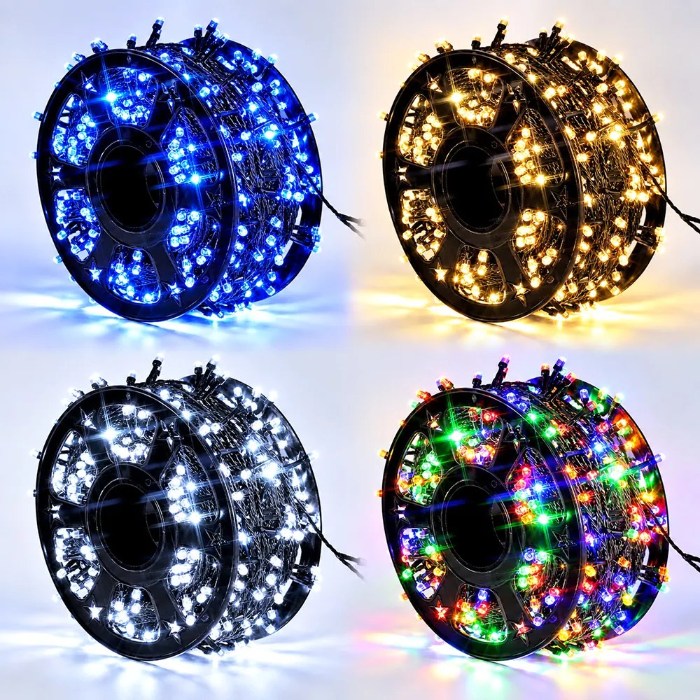 Instalație de Crăciun, rolă bec diamant, diverse culori, 50   100   150 metri