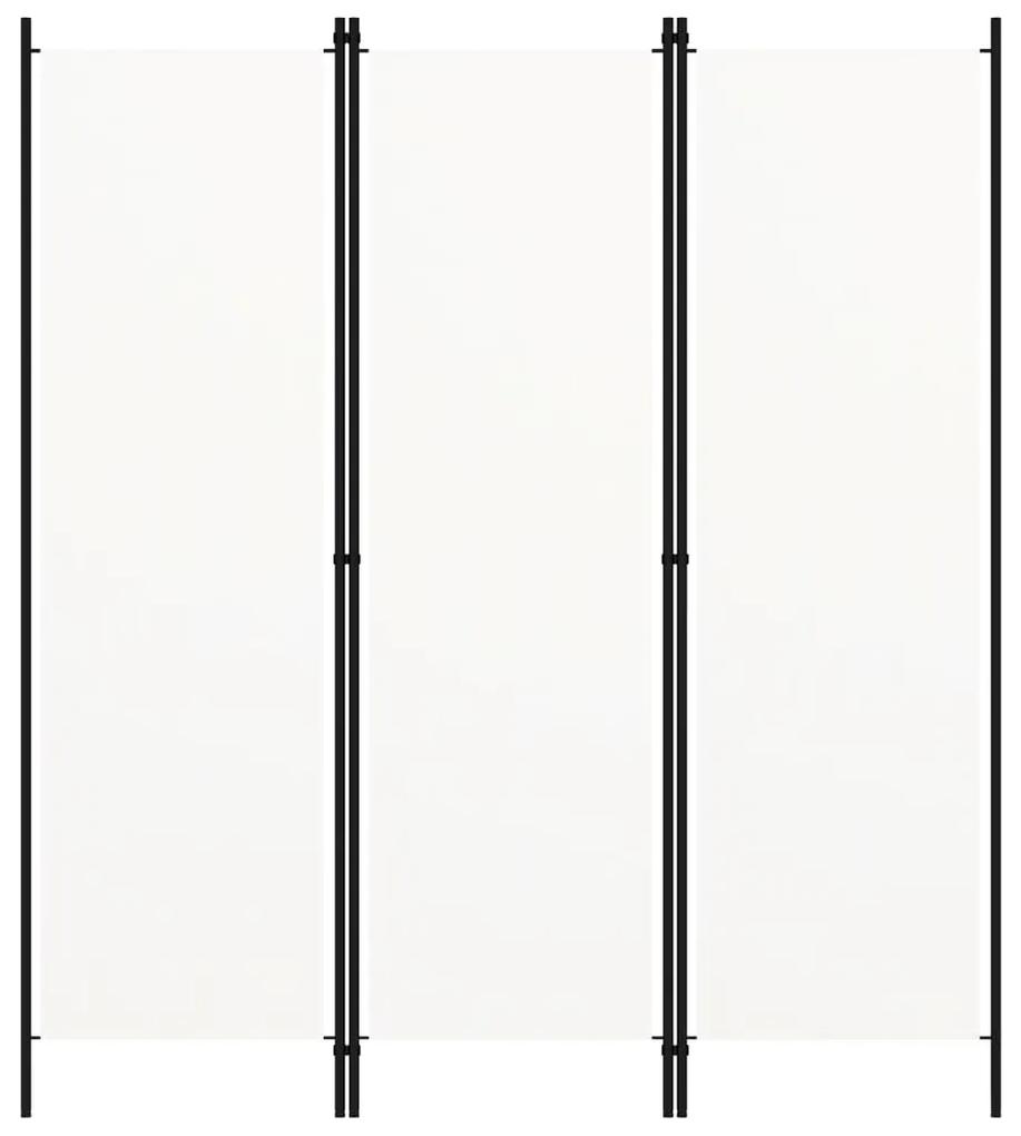 Paravan de camera cu 3 panouri, alb crem, 150 x 180 cm Alb, 3