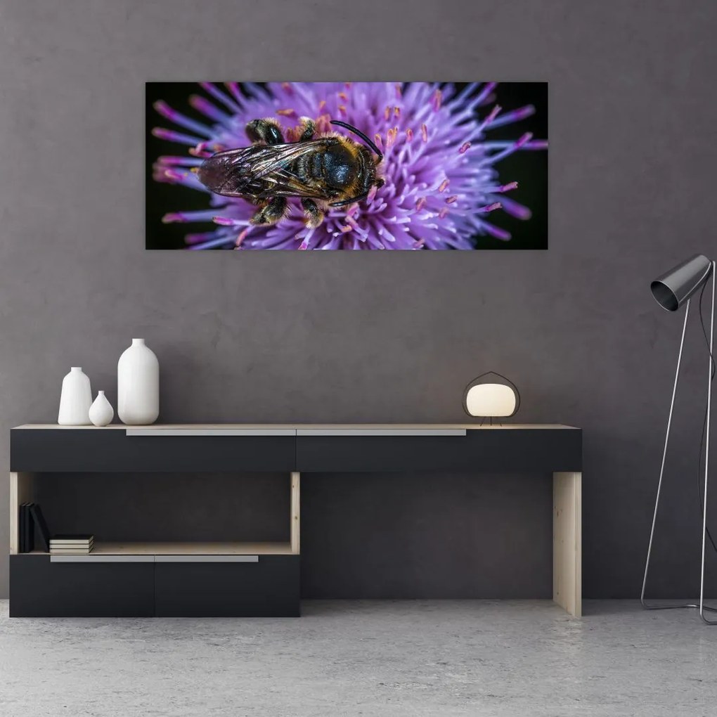 Tablou cu albina pe floare (120x50 cm)