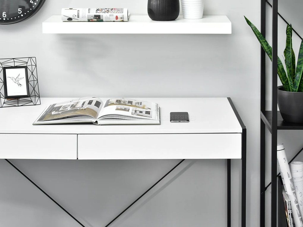 Masă PC Unica (alb + negru). 1109851