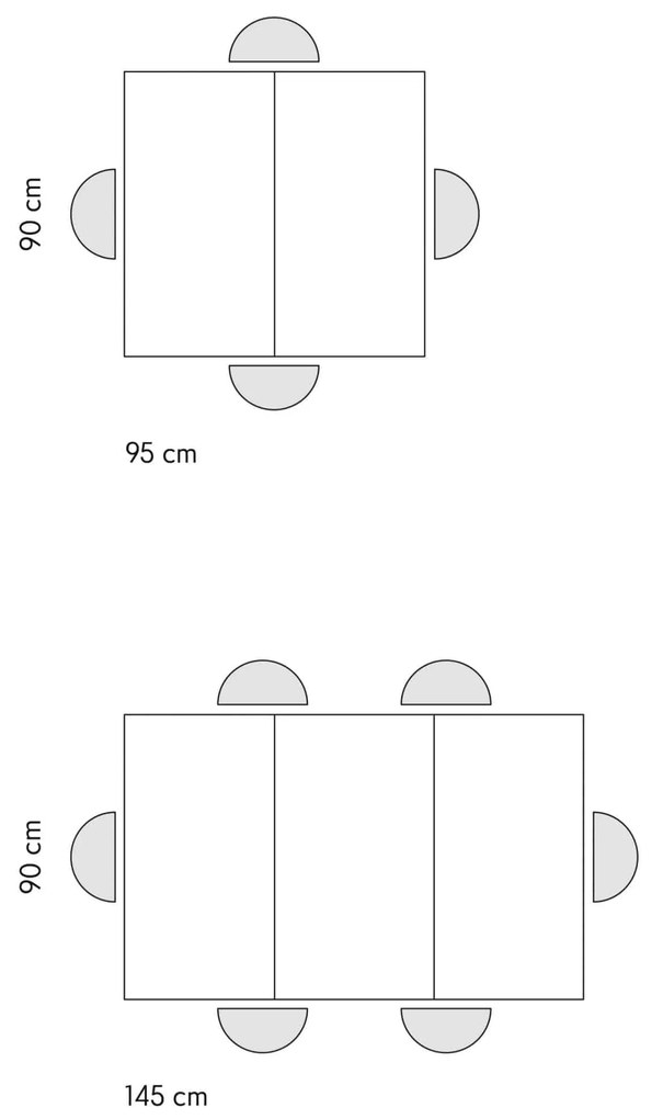 Masa Ariel extensibila, picior metalic negru - BLAT GRI CIMENT