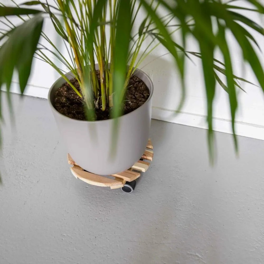 Bază mobilă pentru ghiveci din lemn ø 29 cm (înălțime 8 cm) Indoor – Esschert Design