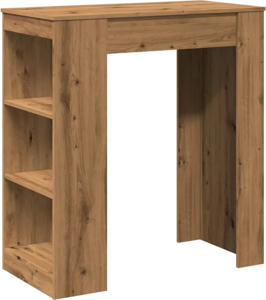 vidaXL Masă bar cu rafturi, stejar artizanal, 95x47x103,5 cm, lemn