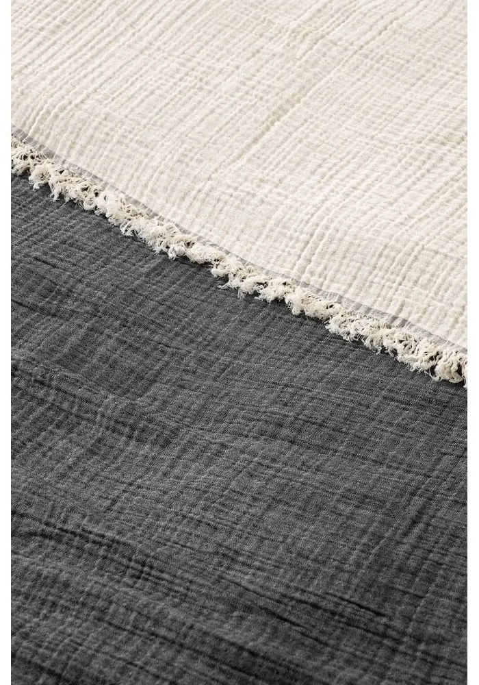 Cuvertură gri închis din muselină pentru pat dublu 230x250 cm – Mijolnir