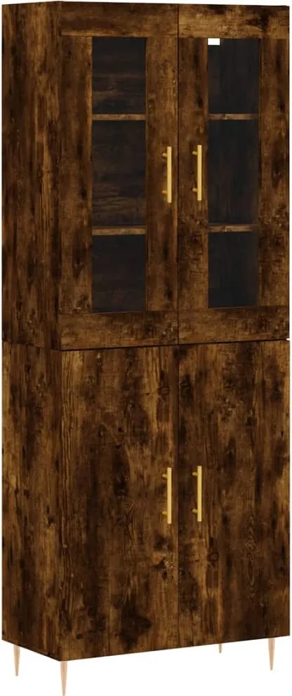 vidaXL Dulap înalt, stejar fumuriu, 69,5x34x180, lemn compozit