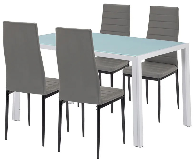 Mabel 4+1 set de sufragerie gri-negru