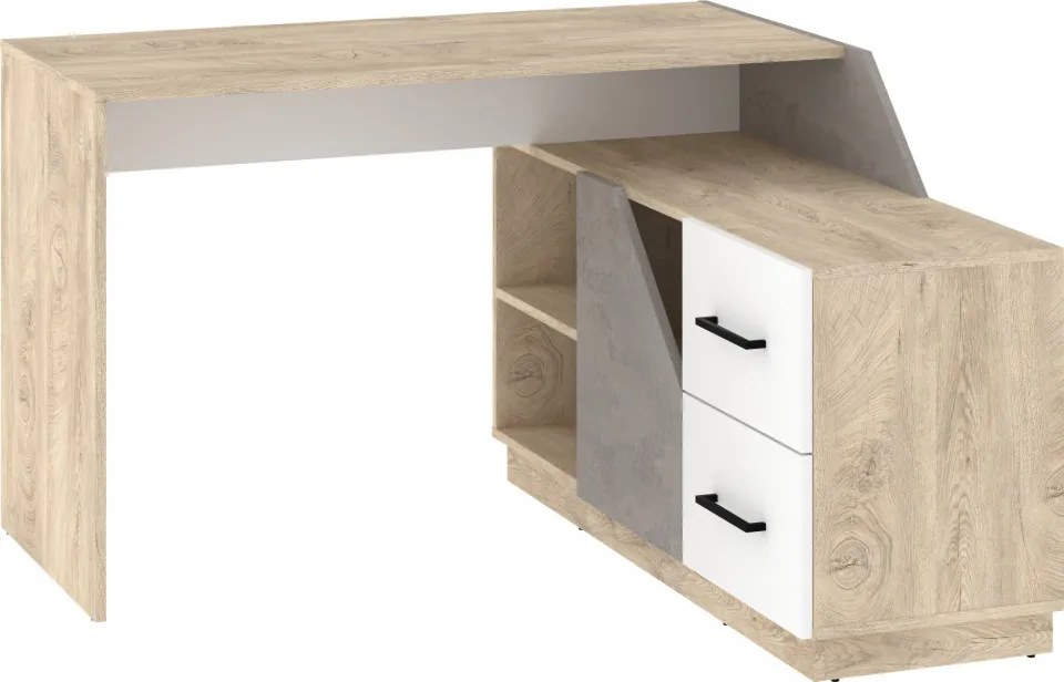 Pax Pax-03 Birou 120P 1D2S Stejar Endgrain/Alb/Beton Gr