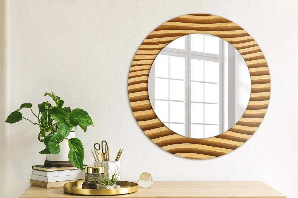 Oglinda rotunda imprimata Val din lemn