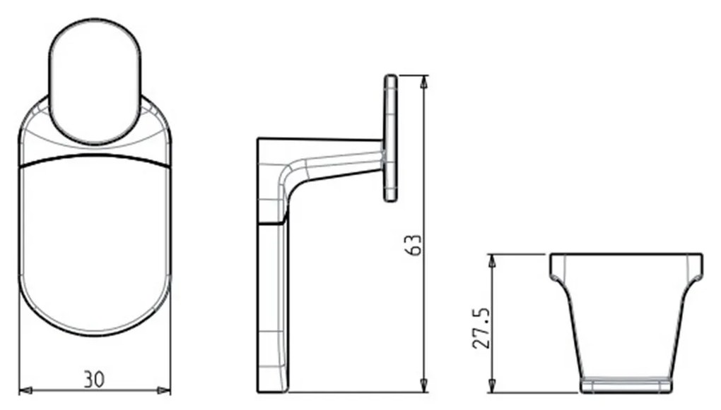 Cârlig METAFORM ZE001 Zero, pachet de 2 buc., argintiu