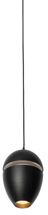 Lampă suspendată neagră modernă pentru sistem de șină monofazat, inclusiv LED - Magnetic Eggy