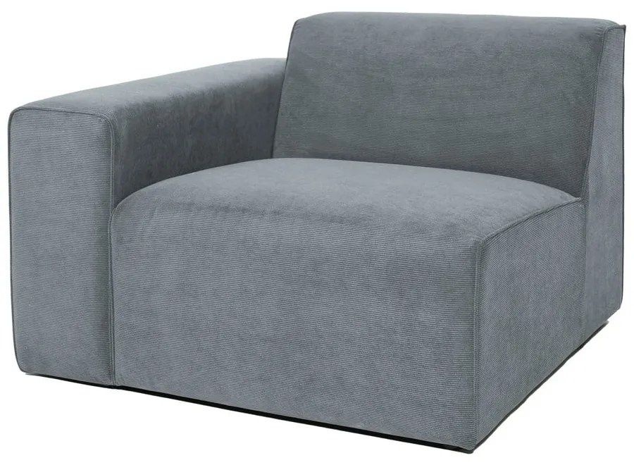 Modul pentru canapea gri cu tapițerie din catifea reiată (cu colț pe partea stângă ) Sting – Scandic