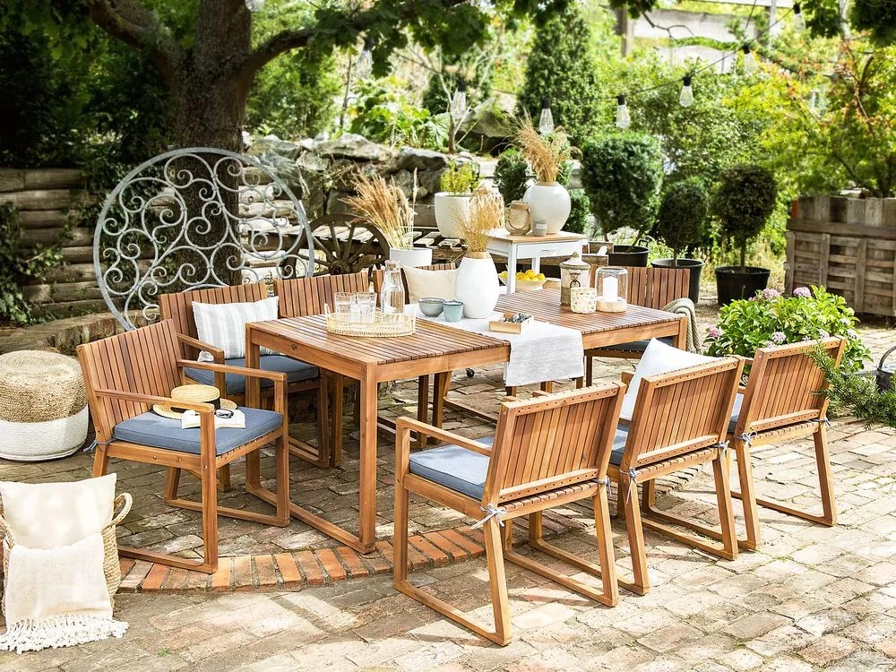 Set de masă pentru grădină Sasan (gri deschis). 1011771