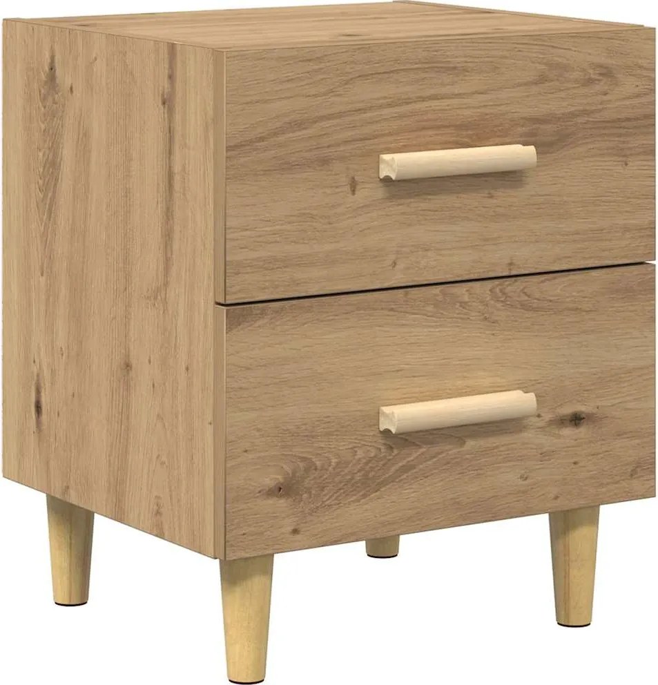 vidaXL Dulap de pat Stejar Artizanal 40 x 35 x 47.5cm Lemn compozit