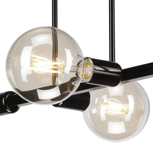 Lustră pe tijă ASTRID 4xE27/60W/230V neagră