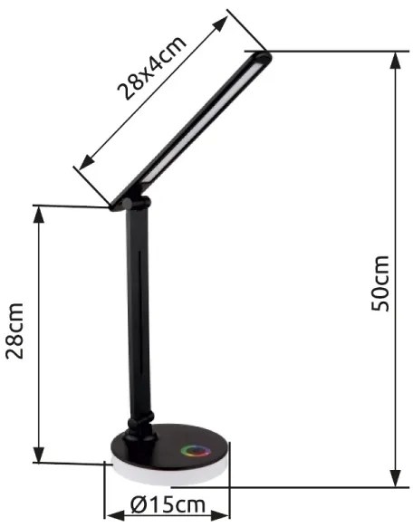 Globo 58445B - Lampă de birou LED RGBW dimabilă GERALDO LED/5W/230V + LED/2W