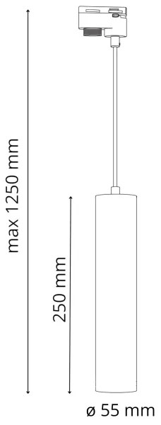Lustră pe cablu pentru sistem de șină MARIBEL 3xGU10/10W/230V + sistem de șină 1 m