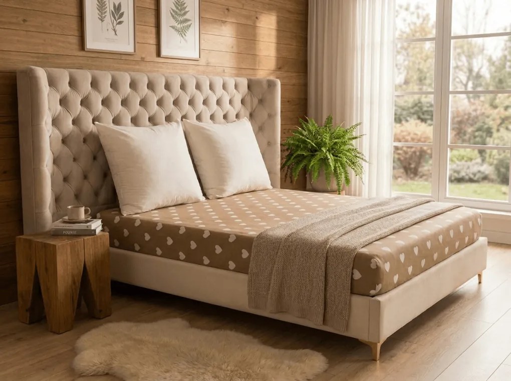 Cearsaf din microfibra CARAMHEART maro 180x200 cm