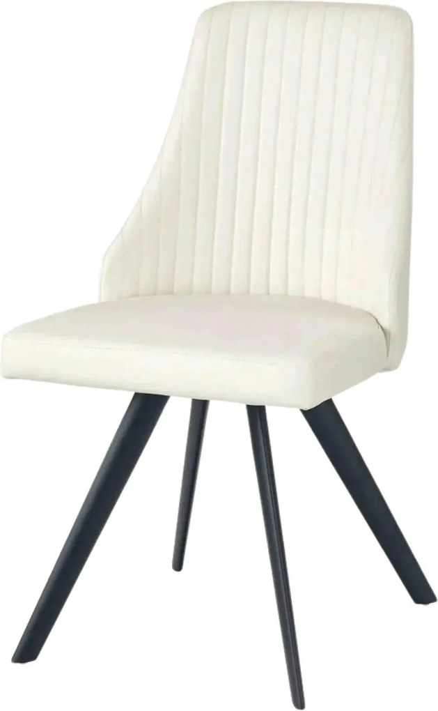 Scaun tapitat K206, alb/negru, piele ecologica/metal, 53X48X87 CM