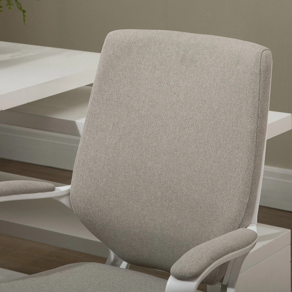 Vinsetto Scaun Ergonomic de Birou, Reglabil în înălțime Pivotant 360° cu Legănare, 62x69x92-100 cm, Bej | Aosom Romania