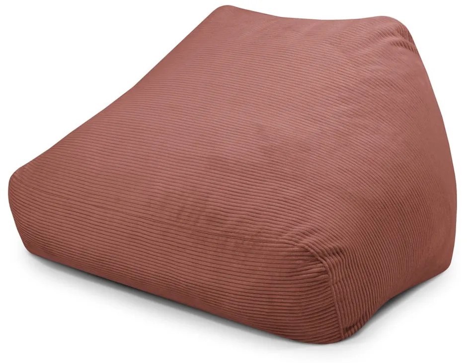 Fotoliu bean bag cărămiziu cu tapițerie din catifea reiată Sofa Snug – SLOWDOWN