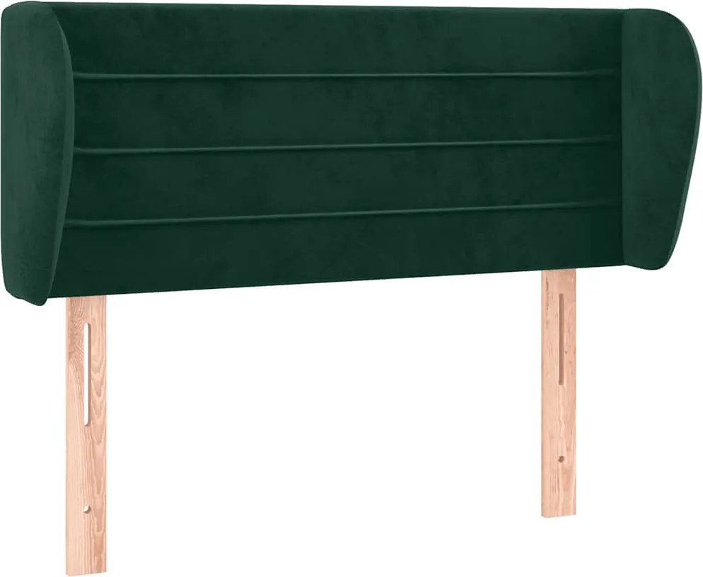 vidaXL Tăblie de pat cu aripioare verde închis 103x23x78/88 cm catifea