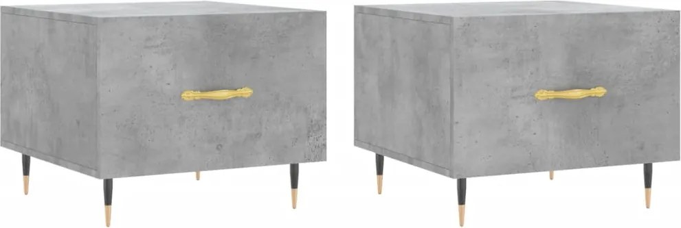 vidaXL Măsuțe de cafea, 2 buc., gri beton, 50x50x40 cm, lemn compozit