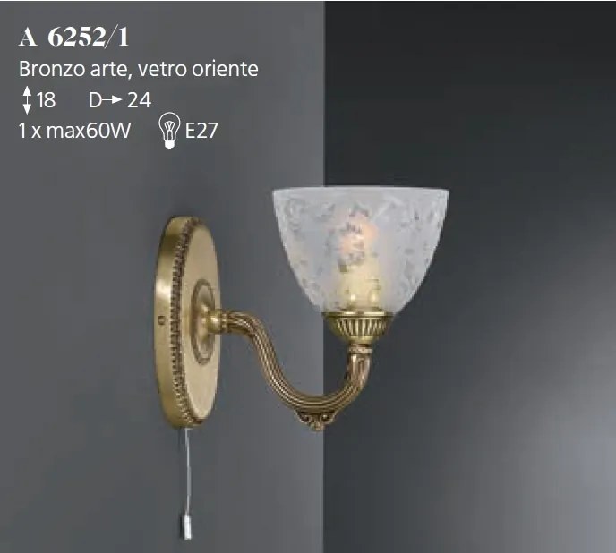 Aplica de perete din alama 1 brate design italian 6252