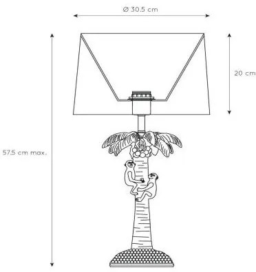 Lucide 10505/81/02 - Lampă de masă COCONUT 1xE27/60W/230V auriu/verde
