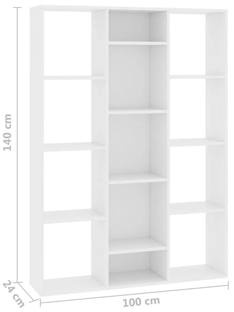 Separator camera Biblioteca, alb, 100x24x140 cm, PAL Alb, 1