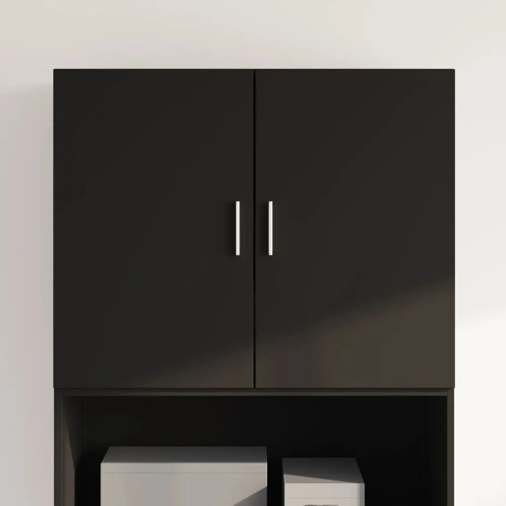 vidaXL Dulap de perete, negru, 80x42,5x64 cm, lemn compozit
