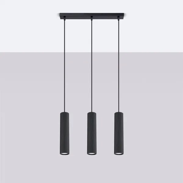 Lustră pe cablu Sollux SL.1575 KARBON 3xGU10/10W/230V negru