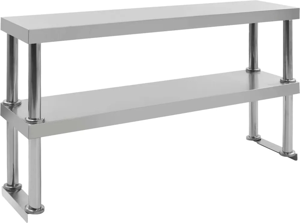 vidaXL Raft masă de lucru cu 2 niveluri, 120x30x65 cm, oțel inoxidabil