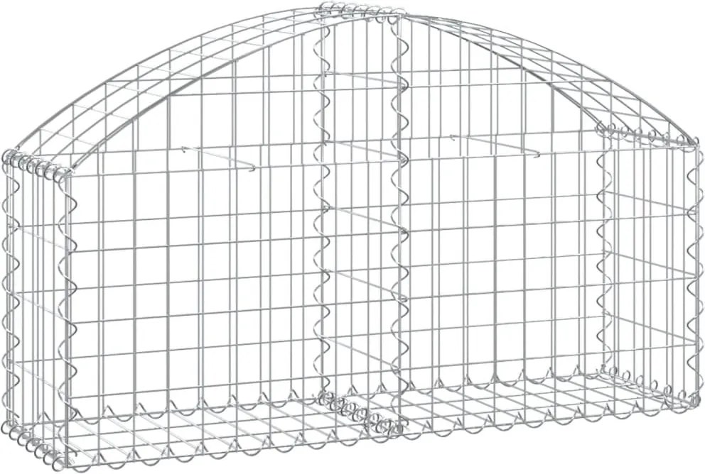 vidaXL Coș gabion arcuit, 100x30x40/60 cm, fier galvanizat