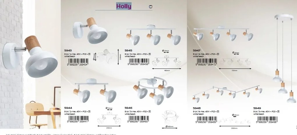 Plafoniera modern cu 2 spoturi Holly 5944 RX