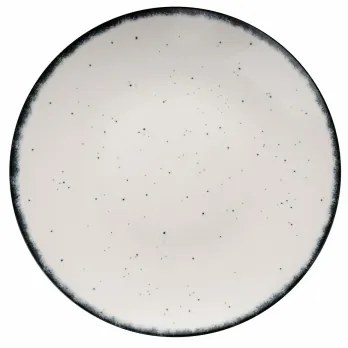 Set de masă 24 piese, porțelan, alb/negru