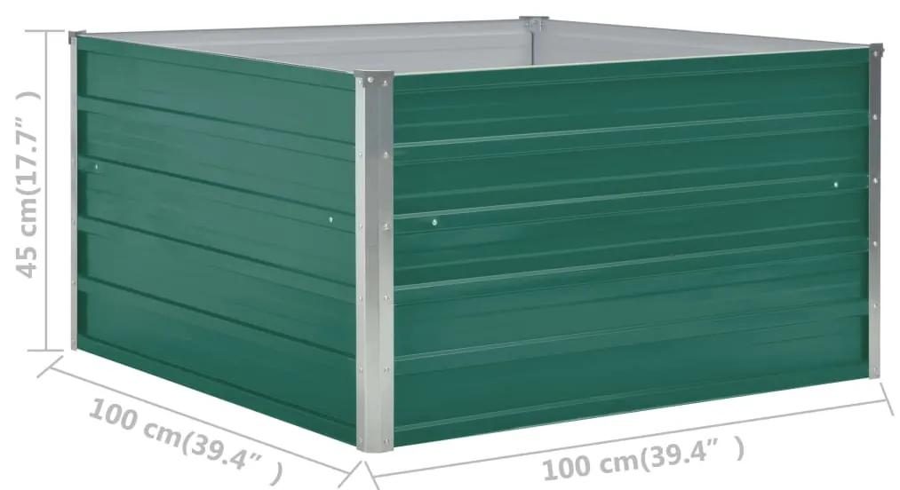 Strat inaltat gradina, verde, 100x100x45 cm, otel galvanizat 1, Verde