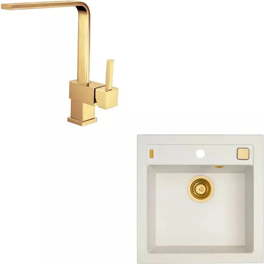 Set chiuveta bucatarie Alveus Formic 20 52x51 cm si baterie Laguna Monarch bronz