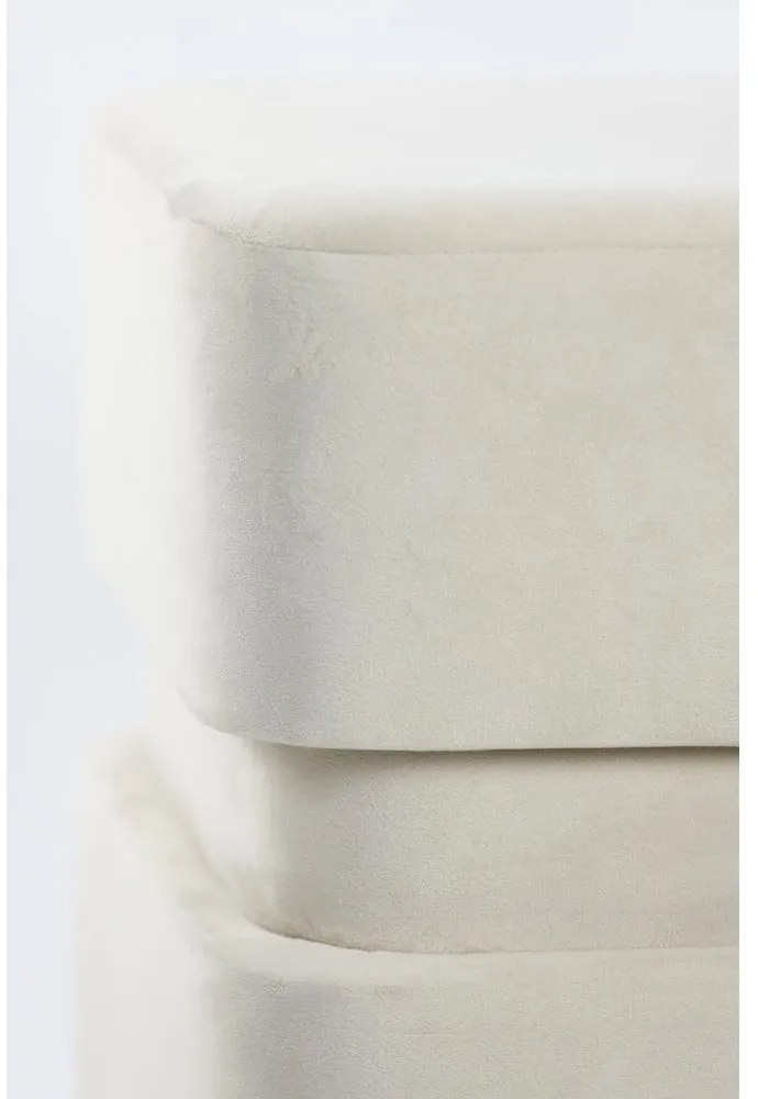 Taburet crem cu tapițerie din catifea Piazza – Light &amp; Living