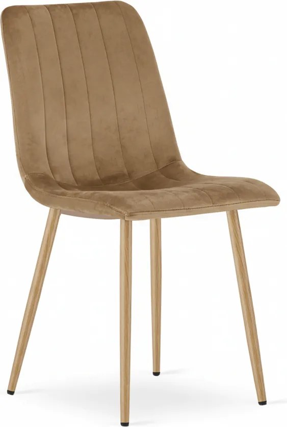 Scaun din catifea maro LAVA ALMOND BROWN