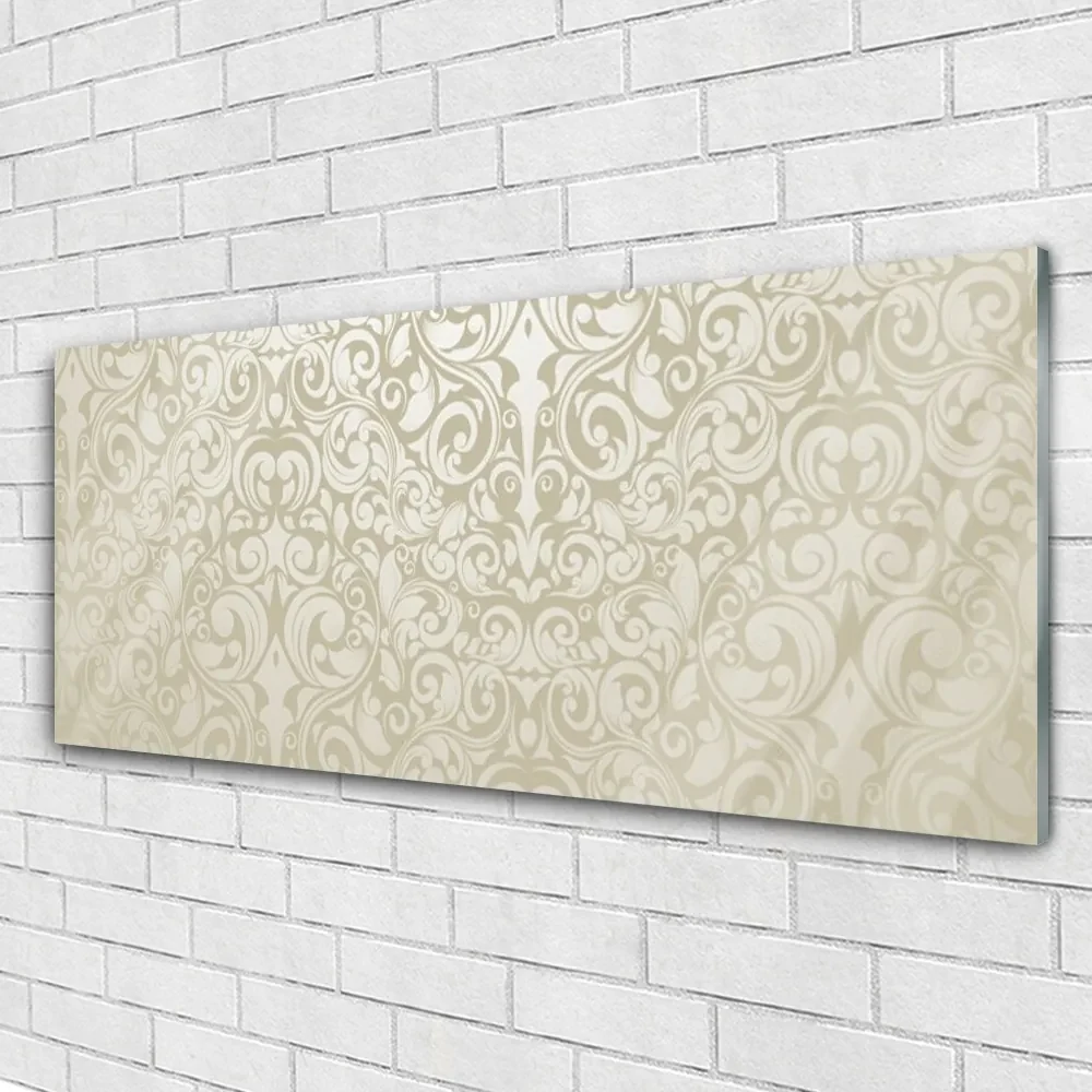 Tablou pe sticla Abstract Art White