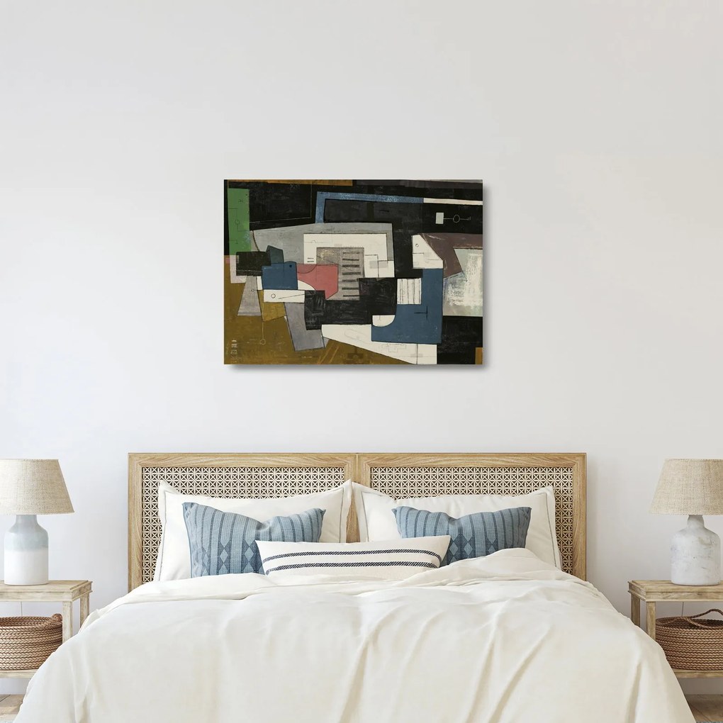 Tablou pe sticlă - Abstracție cubism (70x50 cm)