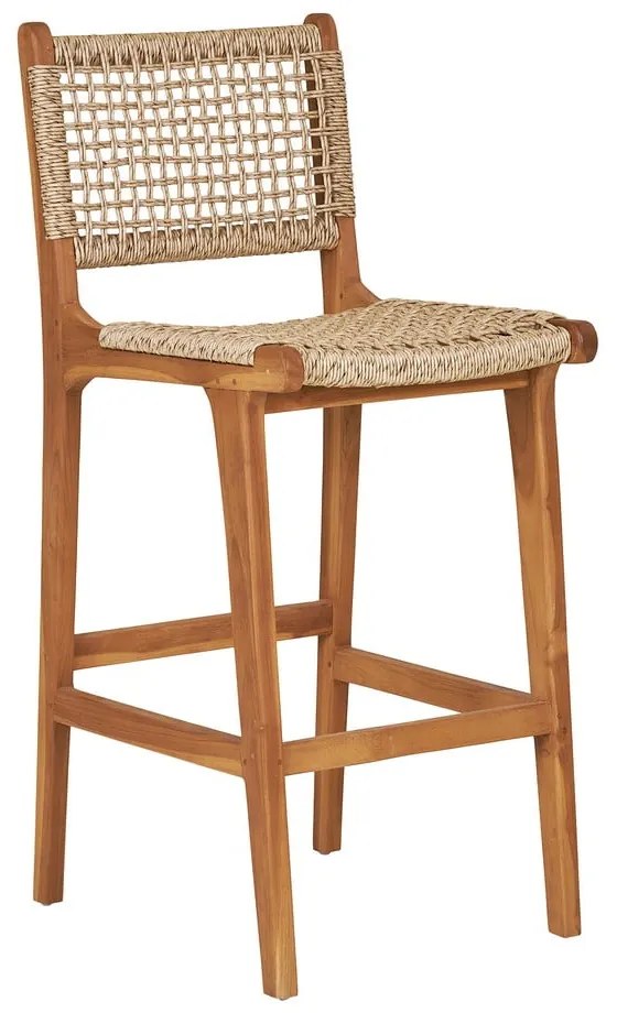 Scaun de bar în culoare naturală din lemn de tec (înălțime șezut 60 cm) Derby – House Nordic