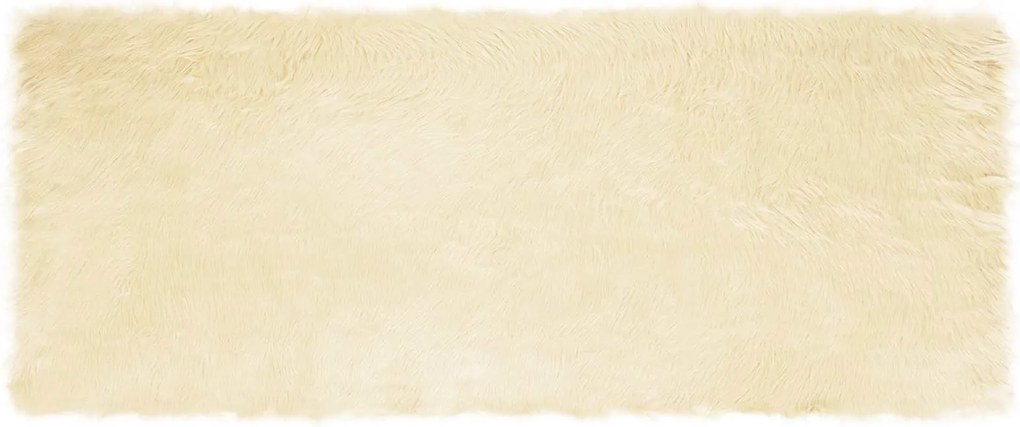vidaXL Covor din Lână Faux Tafalla Crem 80 x 200 cm Poliester