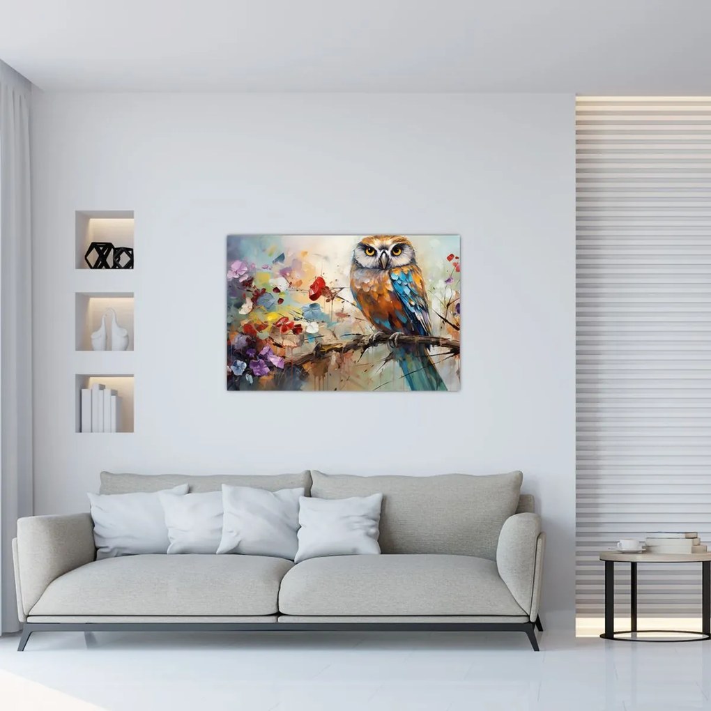 Tablou - Bufniță pictată (90x60 cm)