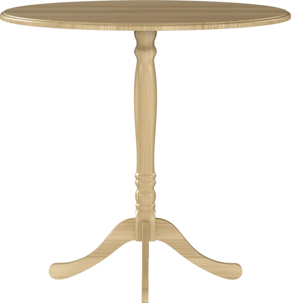 HOMCOM Masă rotundă pentru 4 persoane Ø 80 cm, masă de bucătărie, picior din oțel, stil modern, lemn natural | Aosom Romania